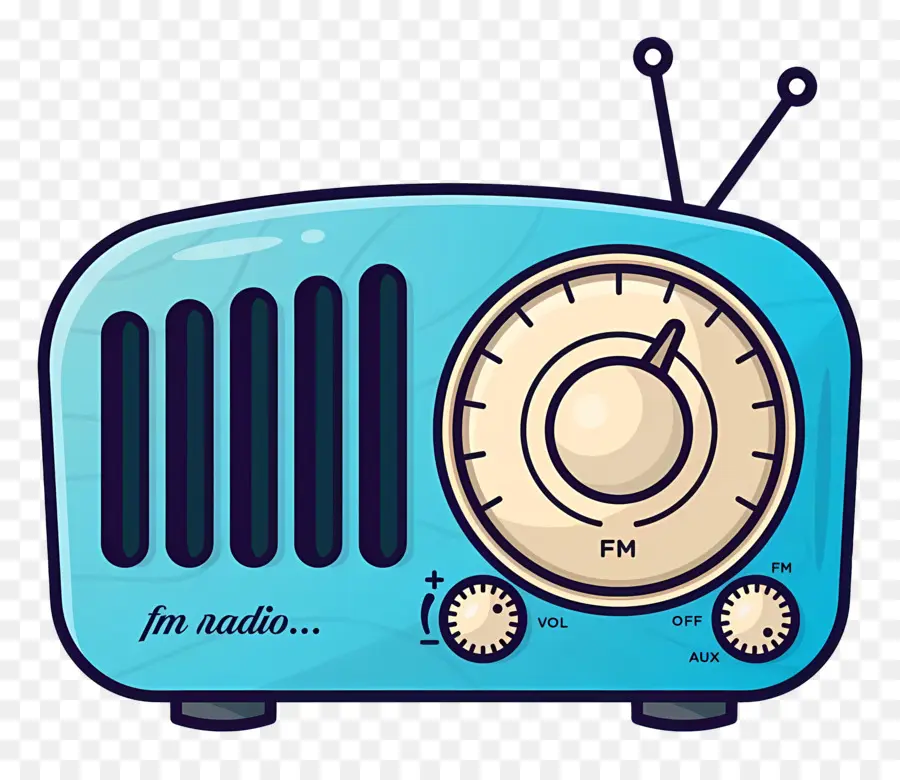 Vintage Radio，Dial Azul PNG