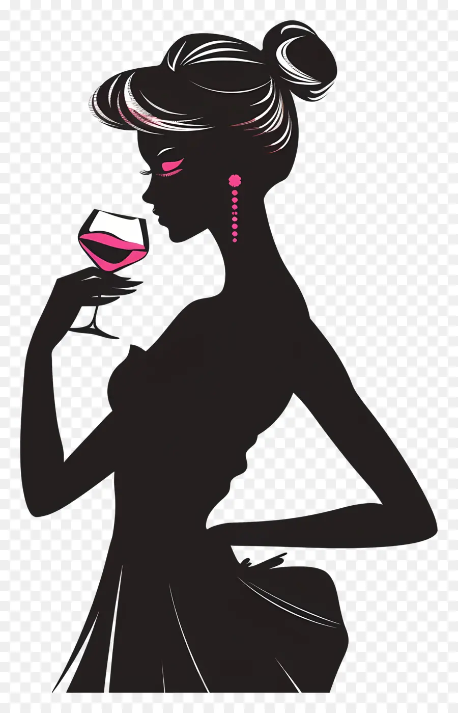 Silueta De Barbie，Vino PNG