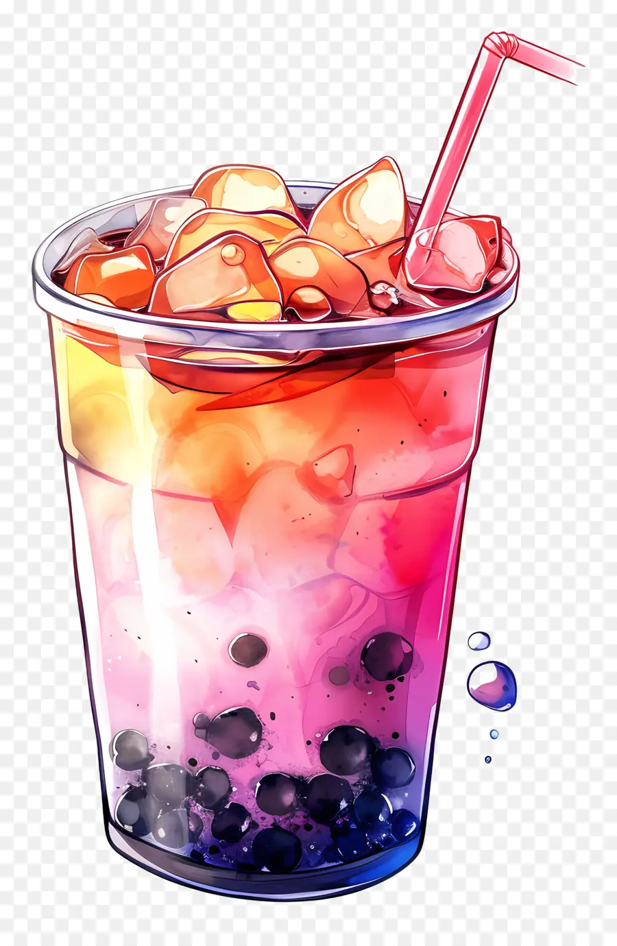 Té De La Burbuja，Bebidas Coloridas PNG