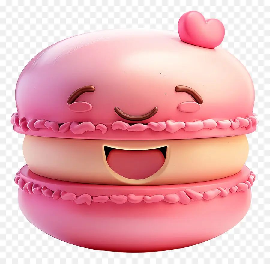 Postre De Dibujos Animados 3d，Macarrón Sonriente PNG