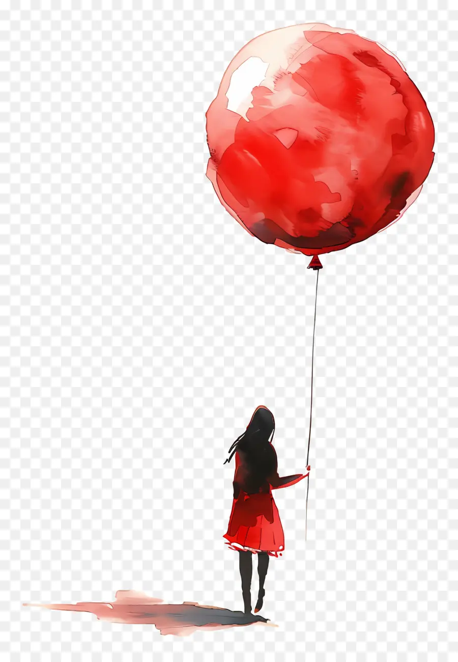 Red Balloon，Mujer PNG