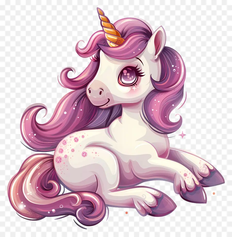 Lindo Unicornio，Unicornio Rosa PNG