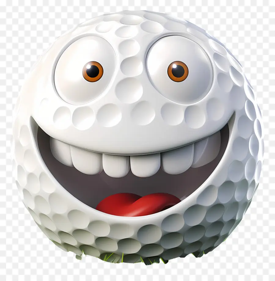 Bola De Dibujos Animados 3d，Pelota De Golf Sonriente PNG