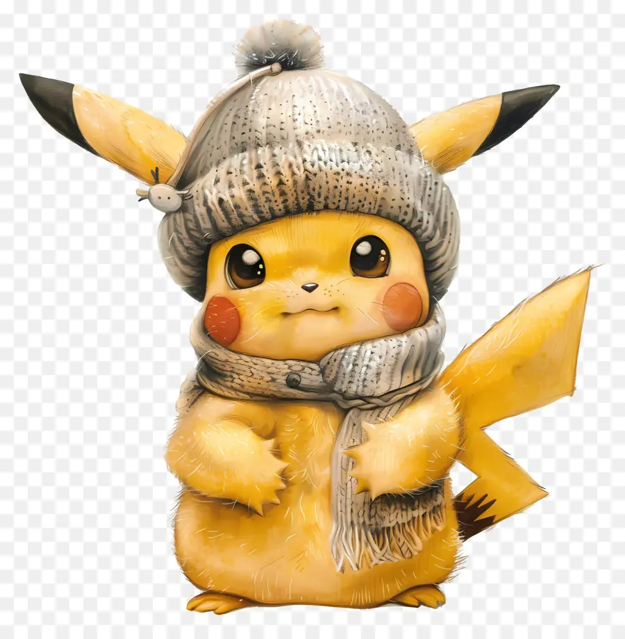 Pikachu，Invierno PNG