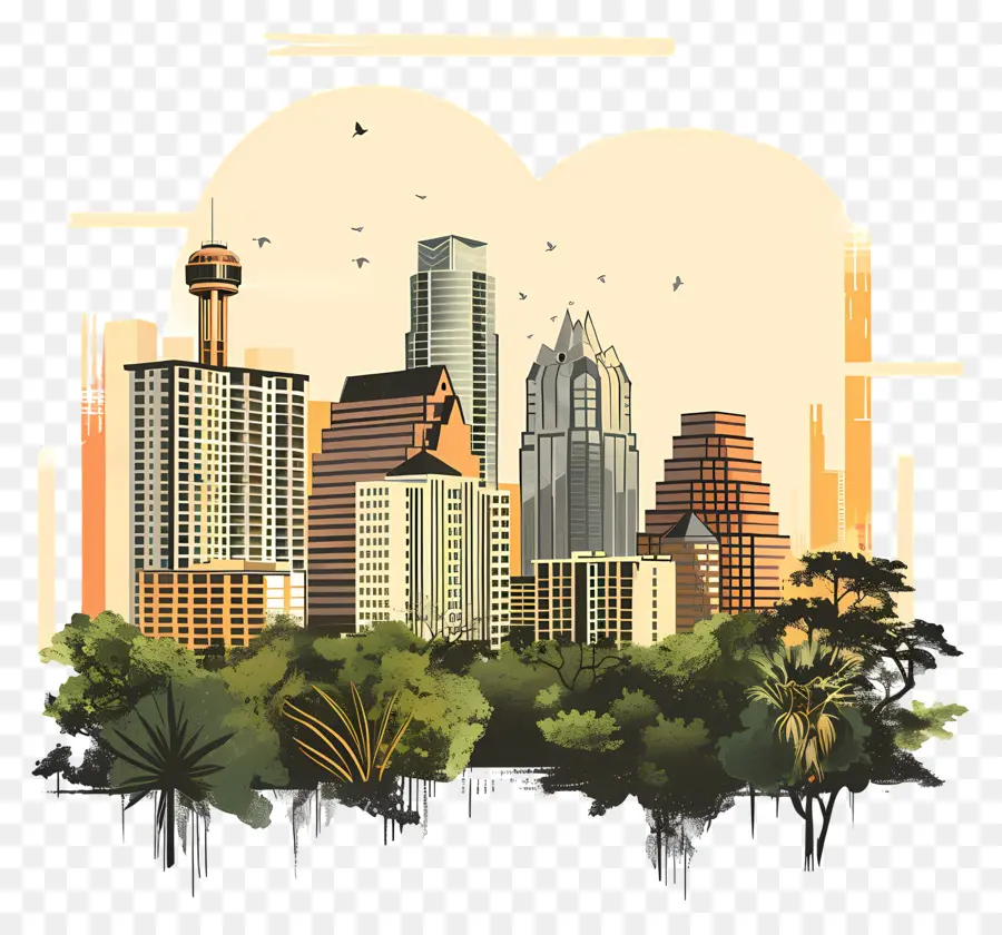 Horizonte De Austin，Paisaje Urbano PNG