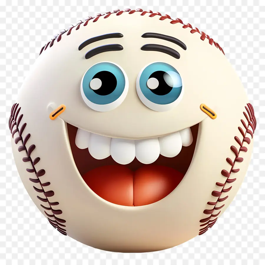 Bola De Dibujos Animados 3d，Béisbol Sonriente PNG