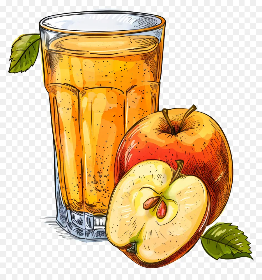 El Jugo De Manzana，Las Rodajas De Manzana PNG