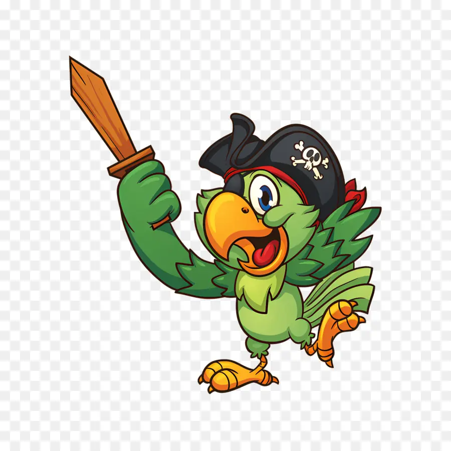 Loro Pirata，De Dibujos Animados De Parrot PNG