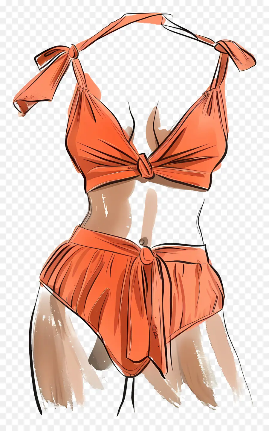 Bathing Suit，Bikini Naranja PNG