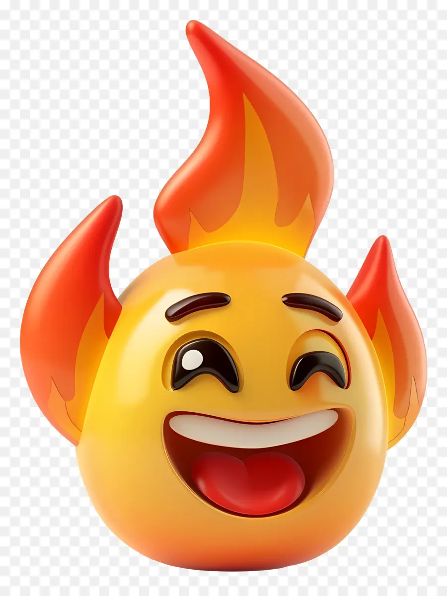 3d De Dibujos Animados，Sonrisa Ardiente PNG