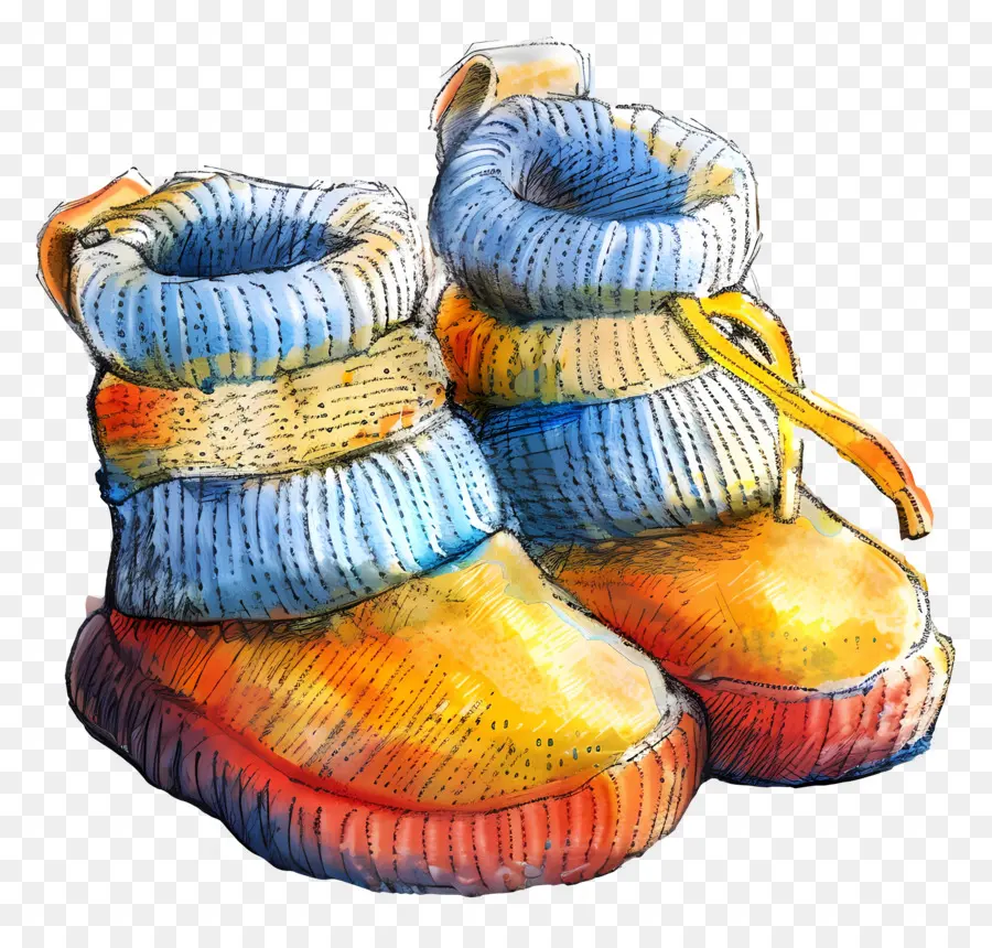 Botines De Bebé，Zapatos Tejidos PNG