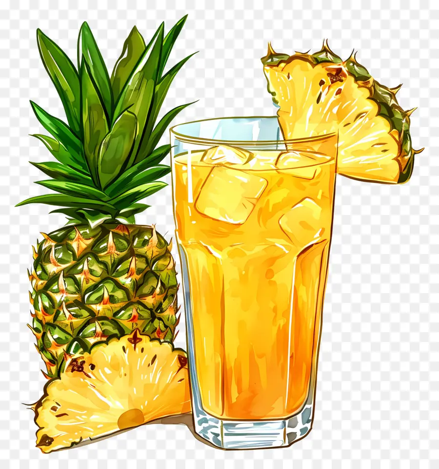 Pinapple Jugo，Bebida De Piña PNG