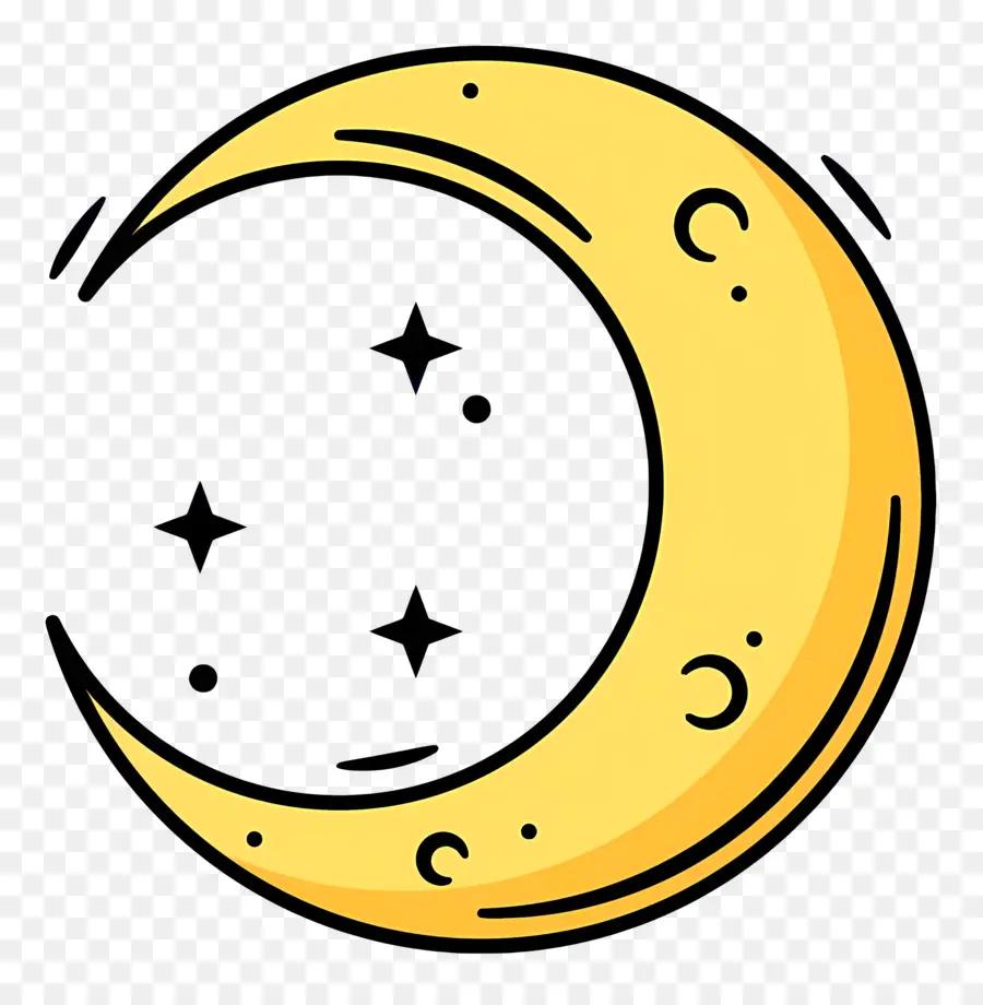 Luna Simple，Luna Amarilla PNG