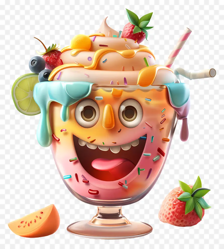 Postre De Dibujos Animados 3d，Personaje De Dibujos Animados PNG