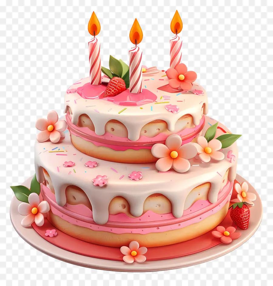 Pastel De Cumpleaños，Velas PNG