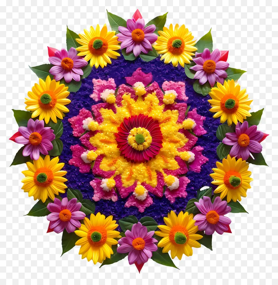 Nombre Flower Rangoli，Diseño De La Flor PNG