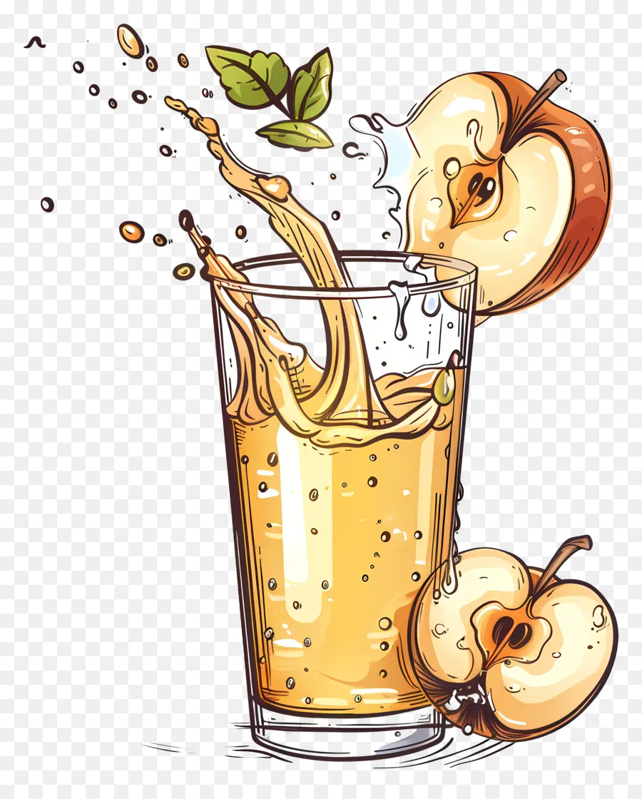 El Jugo De Manzana，Vidrio PNG