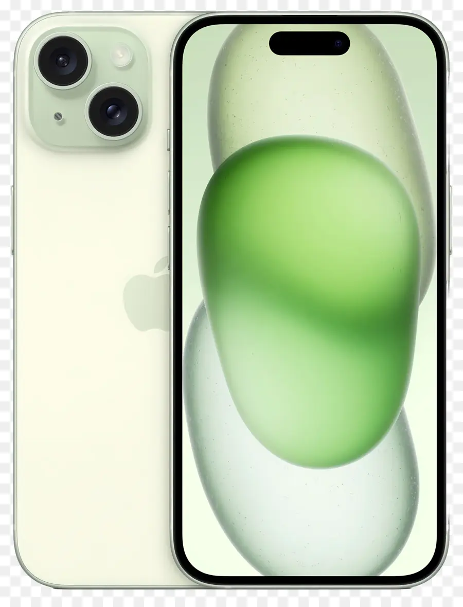 Iphone 15，Manzana Verde PNG