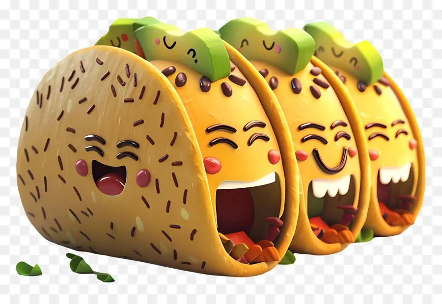 Comida De Dibujos Animados 3d，Tacos PNG