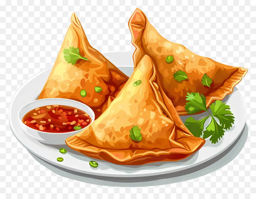 Comida Samosa，Masa Frita PNG