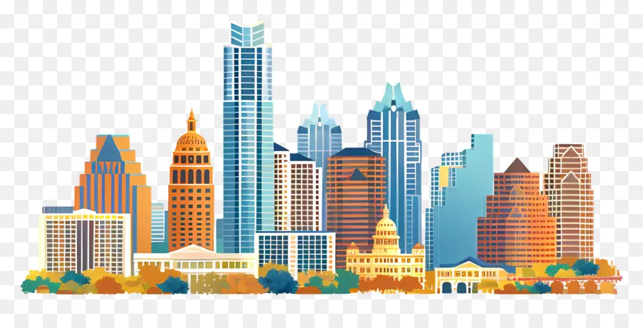 Austin Skyline，Paisaje Urbano PNG