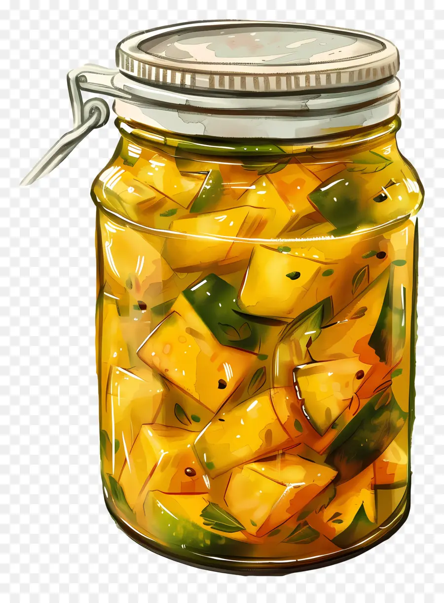 Mango De Pepinillos，Frasco De Vidrio PNG