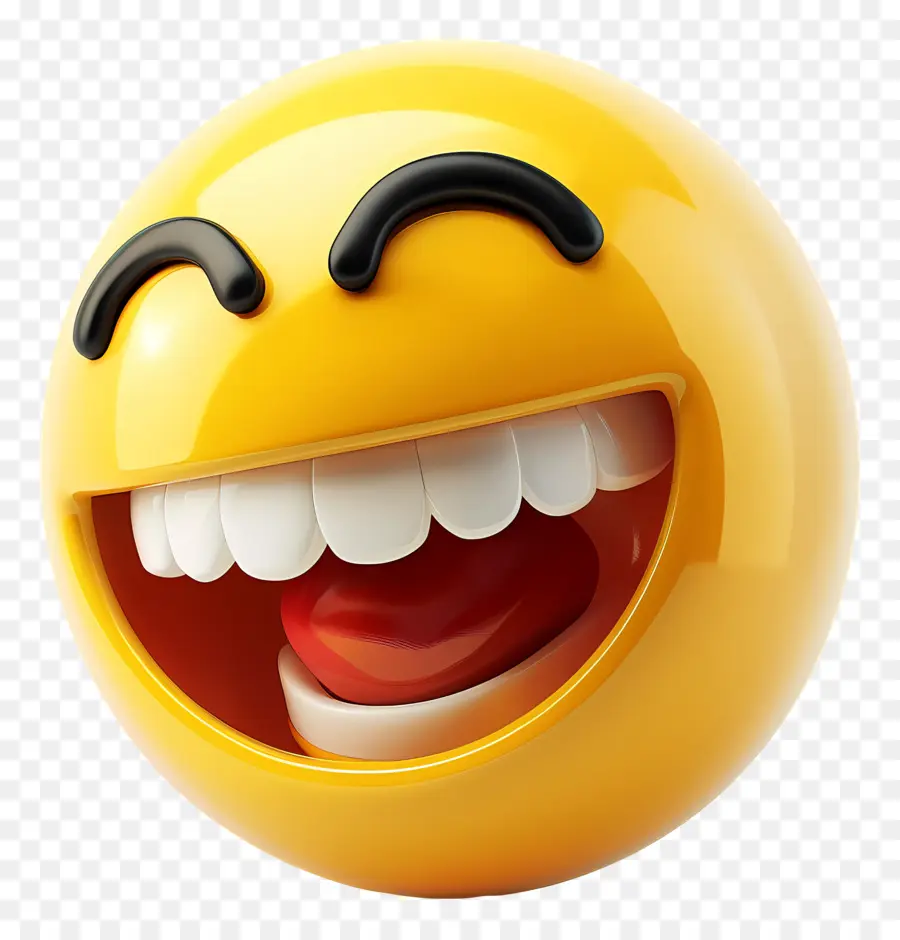 Riéndose De La Cara Sonriente，Emoji Amarillo PNG
