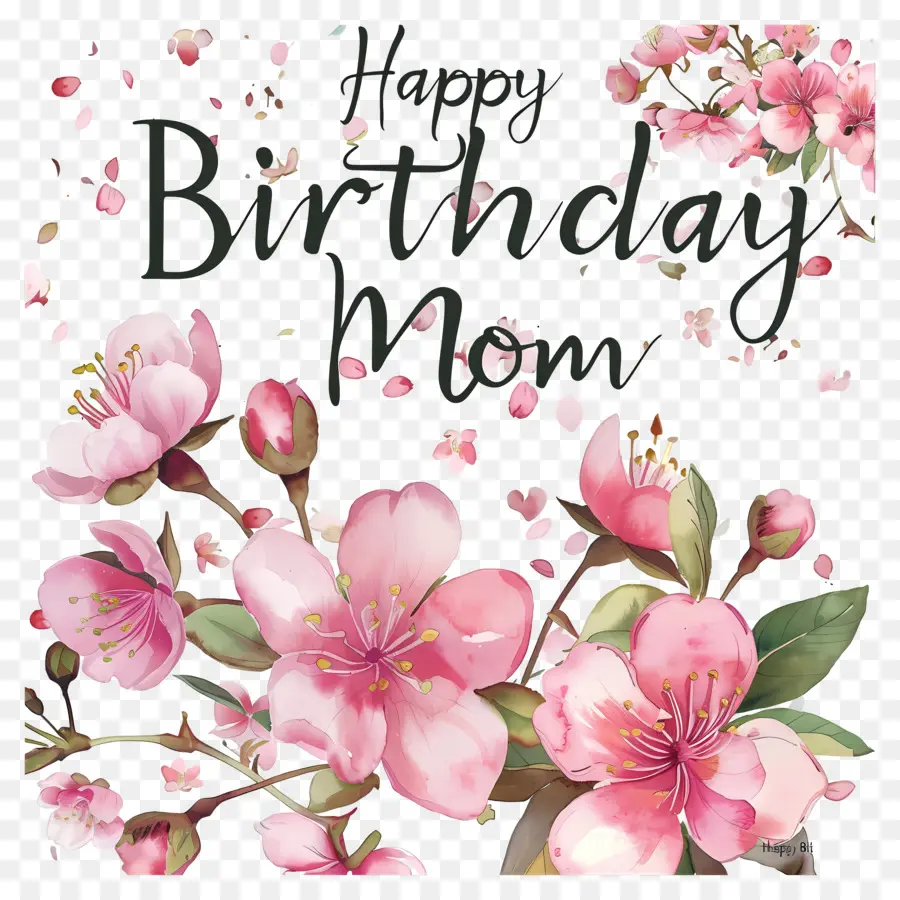 Feliz Cumpleaños Mamá，Flores De Cerezo PNG