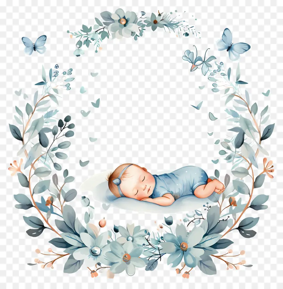 Bebe Durmiendo，Flores PNG