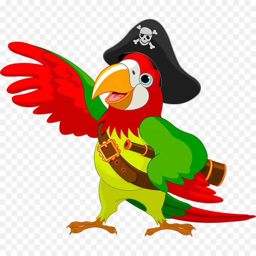 Loro Pirata，De Dibujos Animados De Parrot PNG