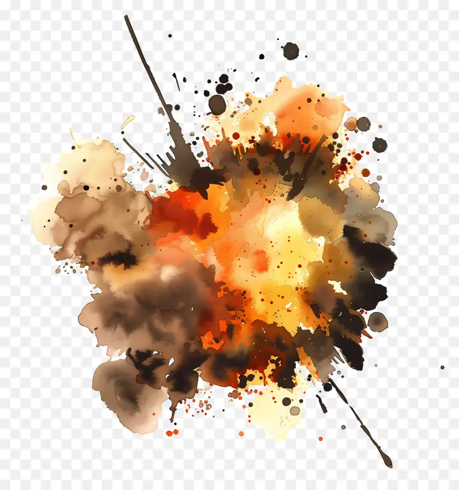 Explosión，Pintura A La Acuarela PNG