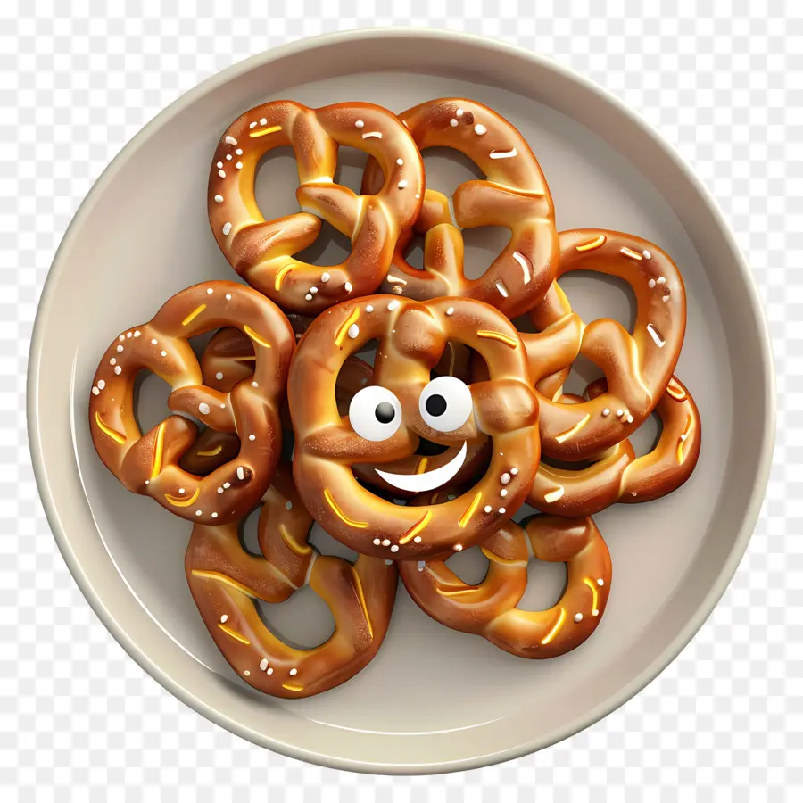 Comida De Dibujos Animados 3d，Pretzels PNG