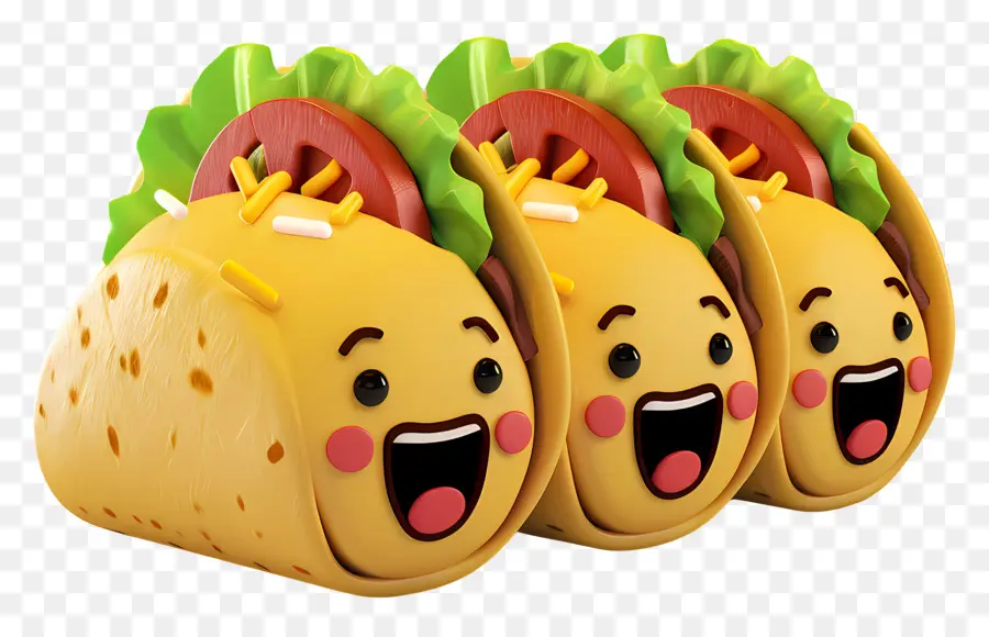 Comida De Dibujos Animados 3d，Tacos PNG