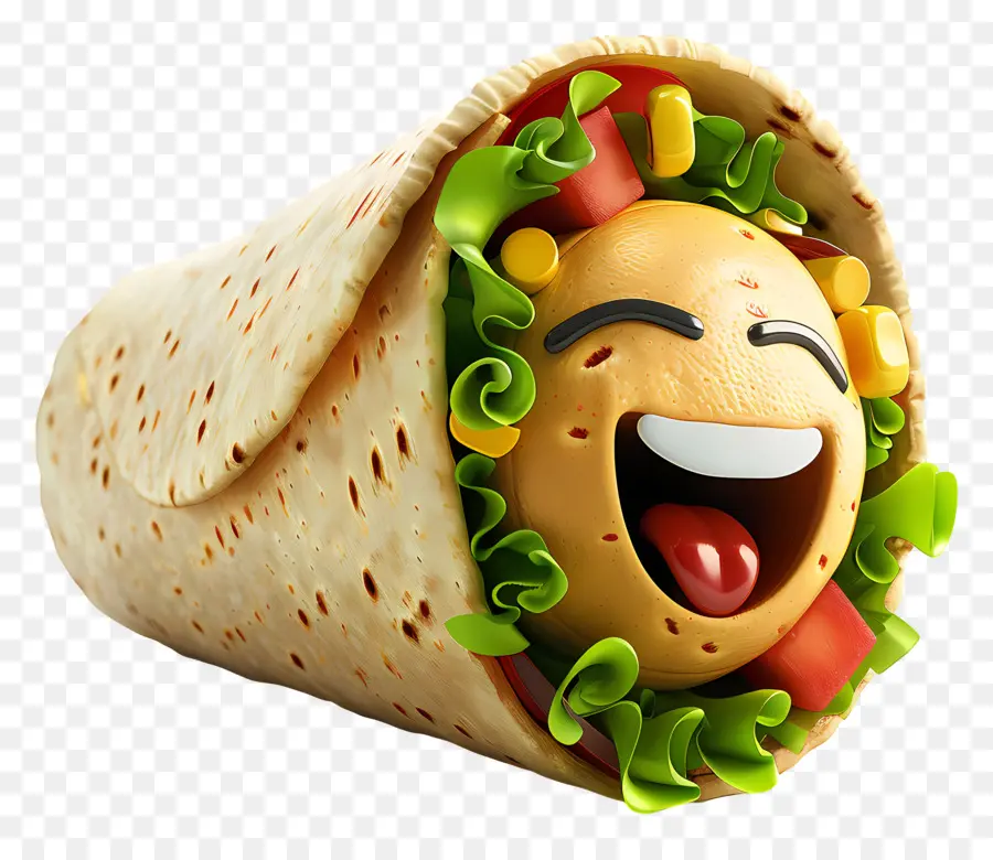 Comida De Dibujos Animados 3d，Burrito PNG