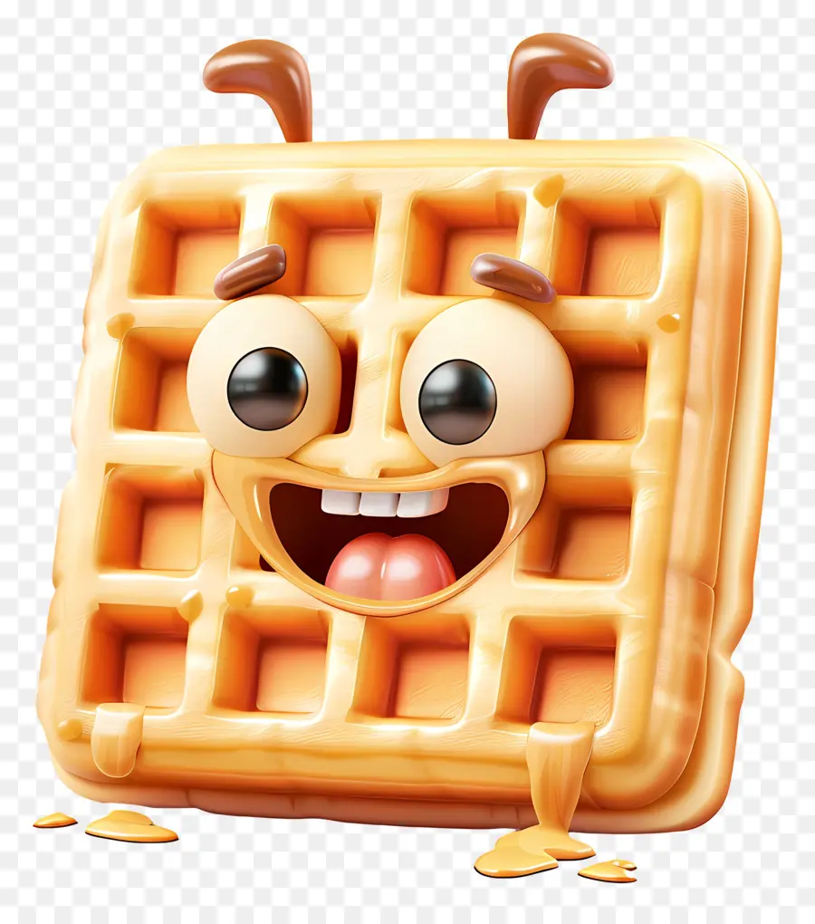 Comida De Dibujos Animados 3d，Waffle PNG