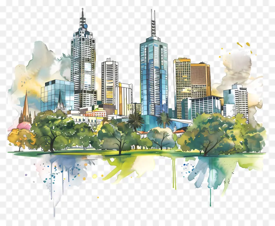 Skyline De Perth City，Horizonte De La Ciudad PNG