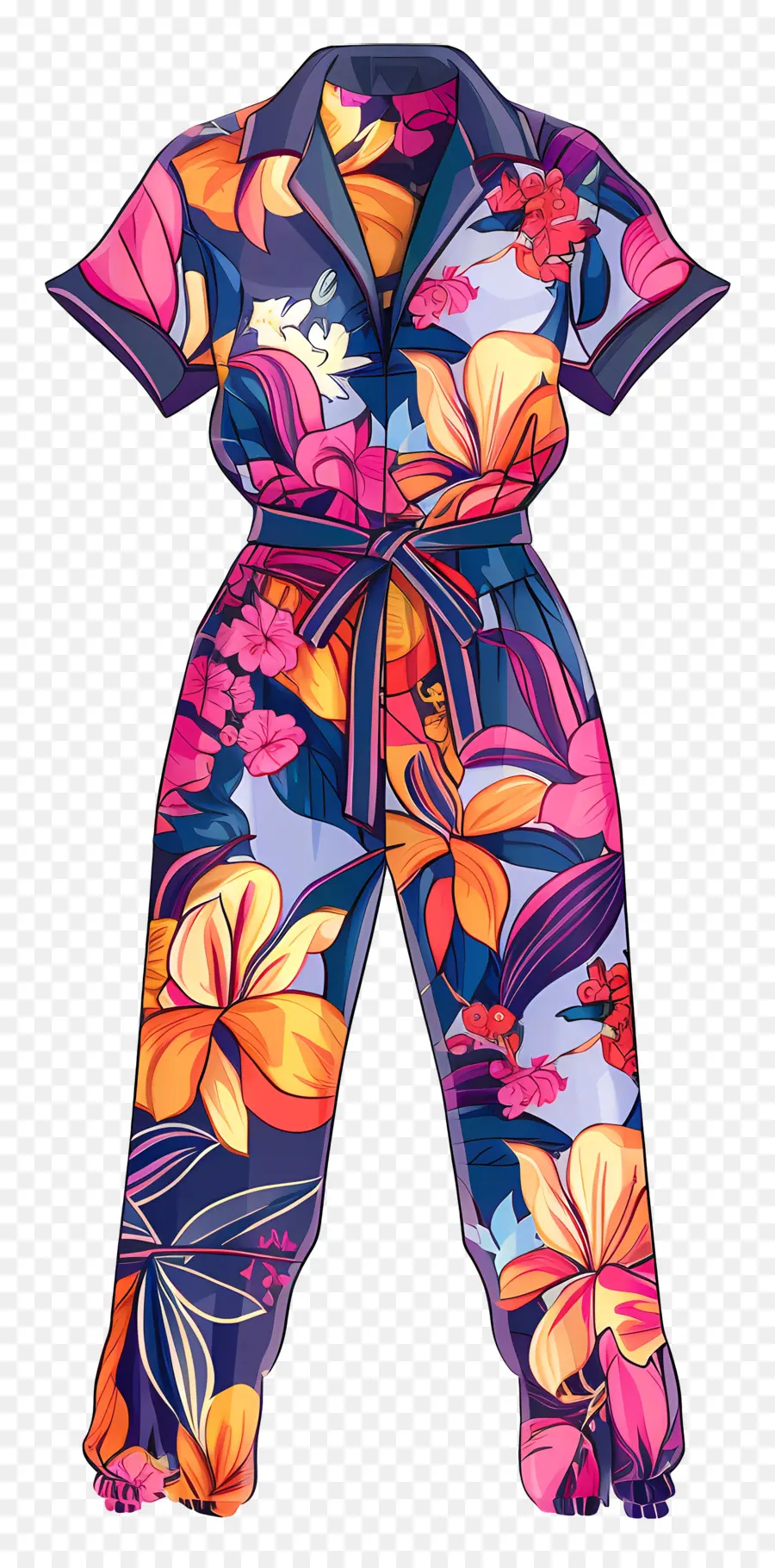 Mono，Pijama Floral Tropical PNG