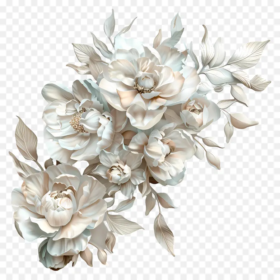 De La Boda Decoración，Flores Blancas PNG