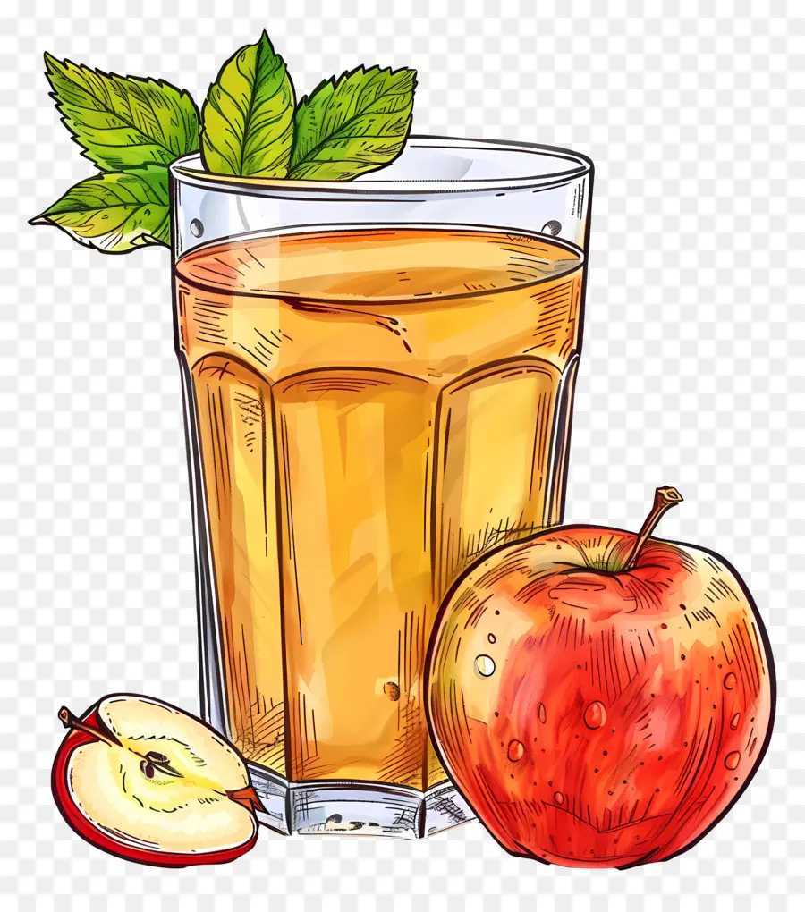 El Jugo De Manzana，Menta PNG