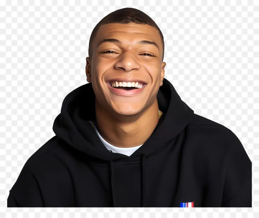 Kylian Mbappé，Sudadera Con Capucha Negro PNG