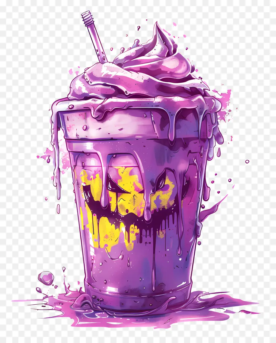 Batido De Mueca，Vidrio Morado PNG