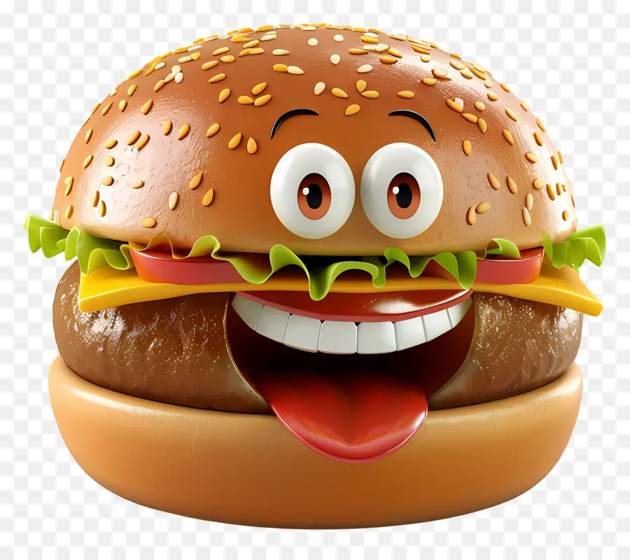 Comida De Dibujos Animados 3d，Burger PNG
