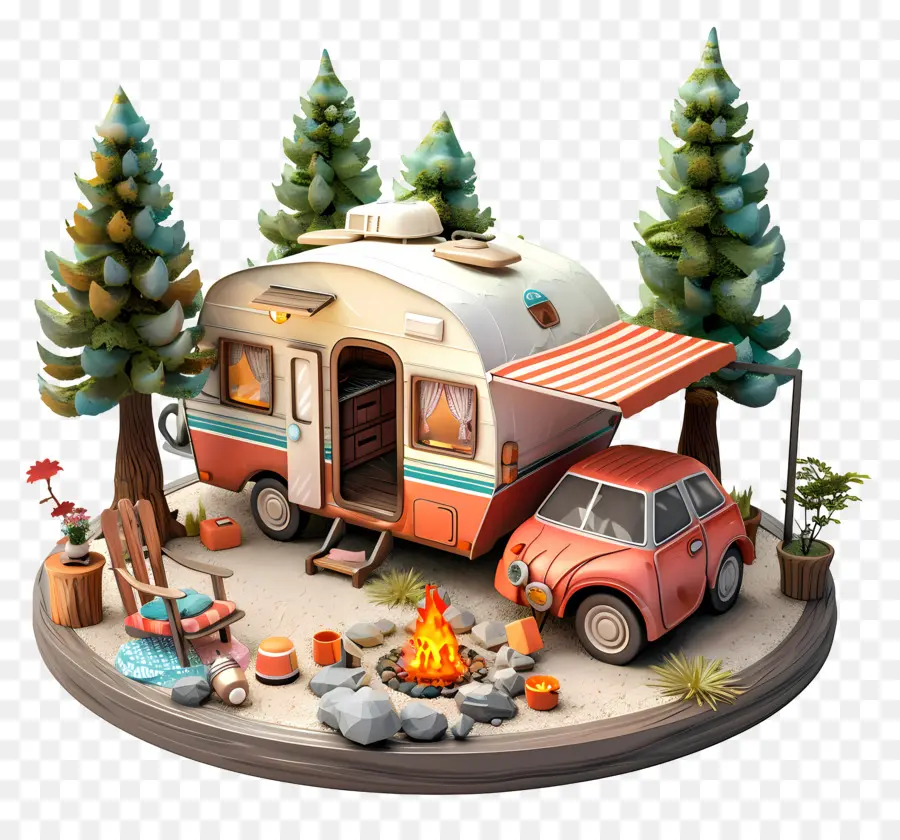 Camping，Remolque PNG