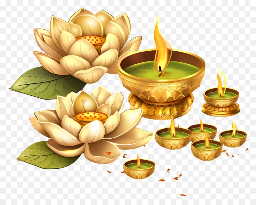 Shubh Dhanteras，Loto Y Velas PNG