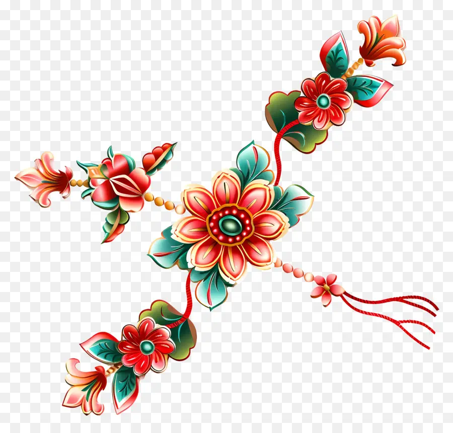 Rakhi，Diseño Floral PNG