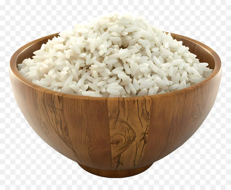 Arroz Cocido，Tazón De Madera PNG