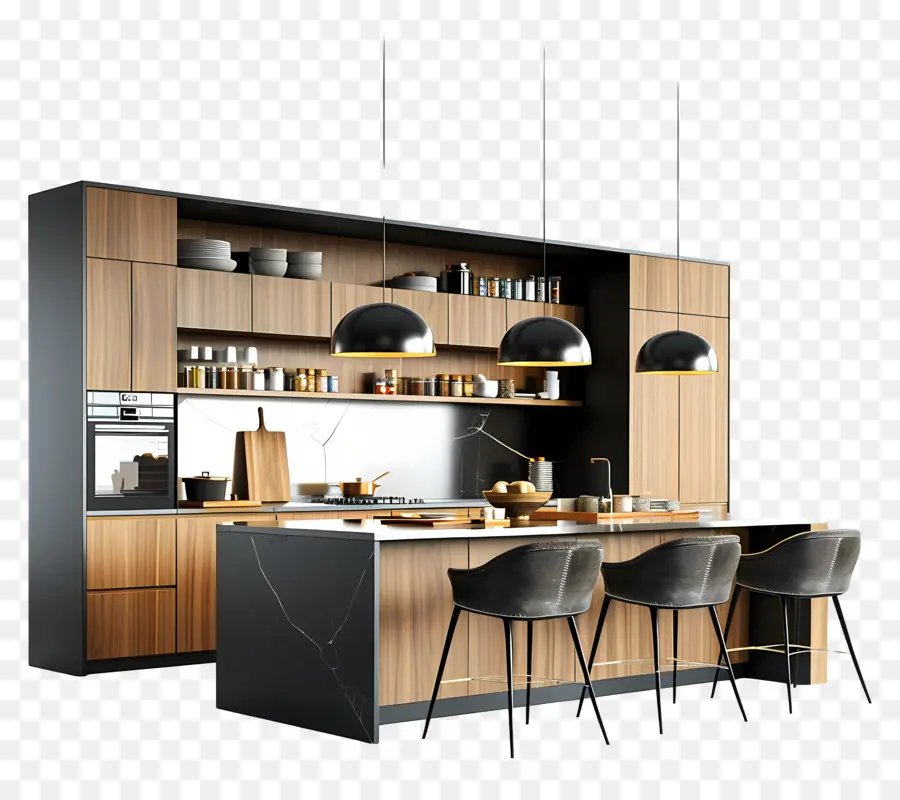 Cocina Moderna，Isla De Cocina PNG