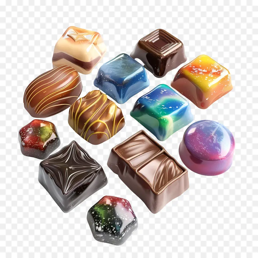 Chocolates Coloridos，Bombones PNG