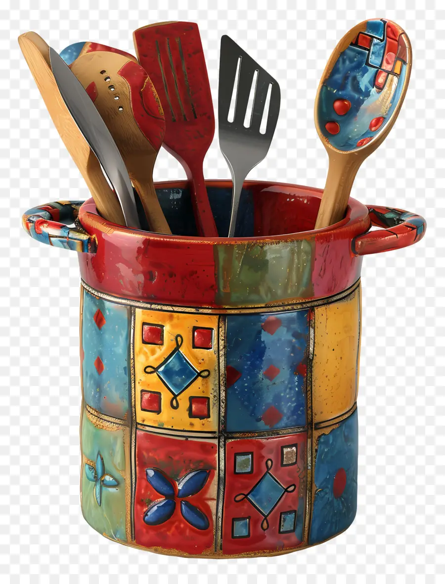 Soporte Para Utensilios De Cocina，Hecho A Mano De Cerámica PNG