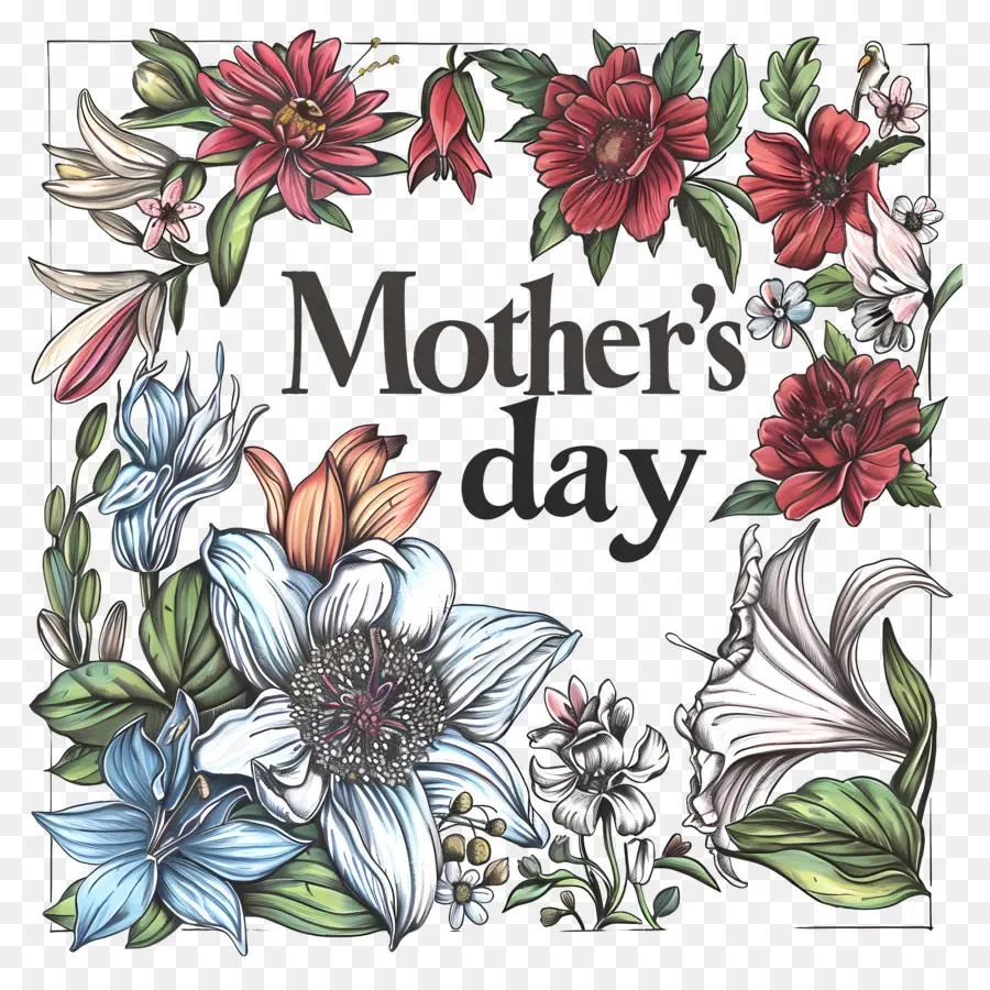 El Día De Las Madres，Vintage Floral Marco PNG